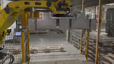 Pinza per pannelli all'interno della cella