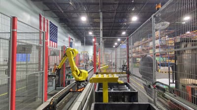 Robot su asse lineare lungo la linea